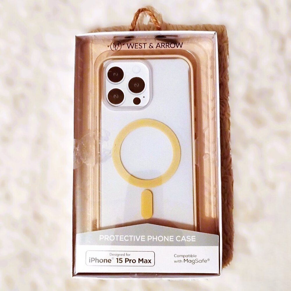 West & Arrow White/Tan iPhone 15 Pro Max Protective Phone Case
